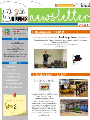Billek Newsletter 12 - 2020 02